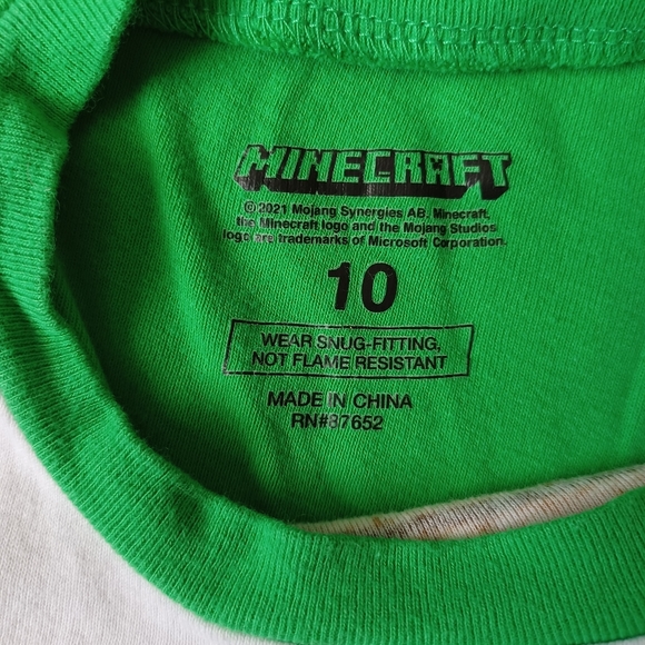 Kid's Minecraft Creeper Pajamas (BUNDLE - set of 2) - Picture 3 of 3